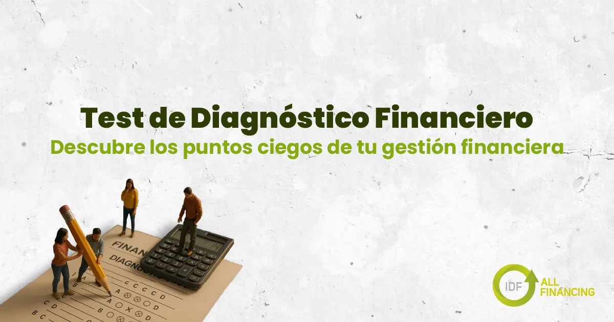 representacion de un diorama en miniatura con varias personas haciendo un test de diagnostico financiero